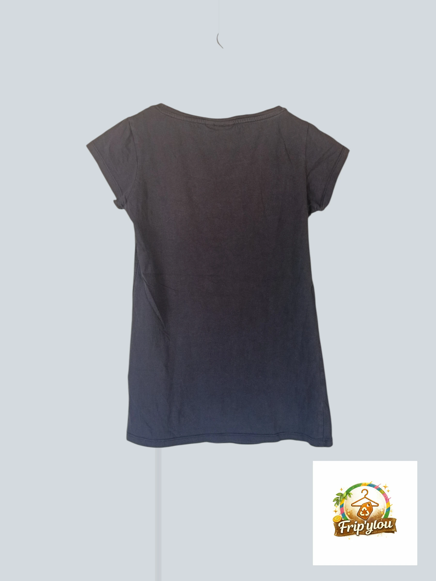 T-shirt Adidas Originals negro logo Trefoil burdeos – A1759 – photo 2